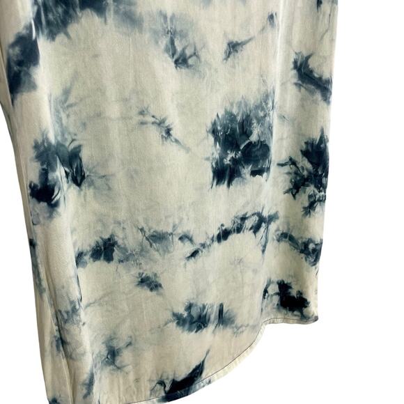 ZARA Batik Tie-Dye Viscose Tunic Top Blue White Abstract Dye- Size Small - Picture 9 of 9